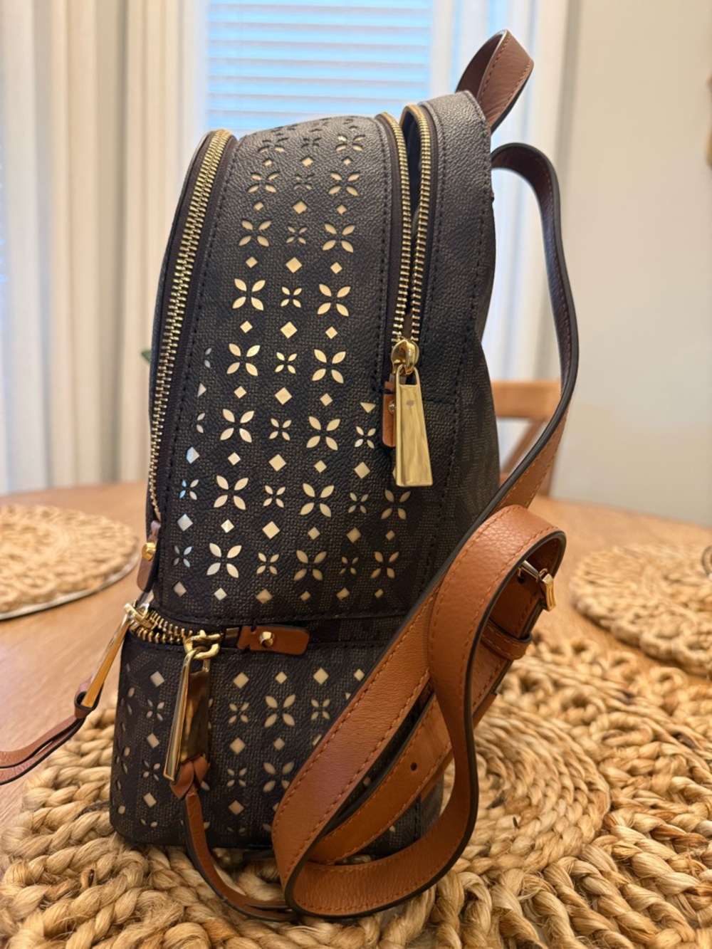 NOT FOR SALE!! Michael Kors Medium Backpack with Gold Hardware - Picture 2 of 9